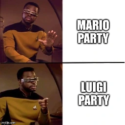 mario party no luigi party yes laforge meme