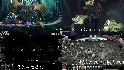 Screenshot of the Games Crab God, EcoGnomix, NecroKing, and Silence of the Siren