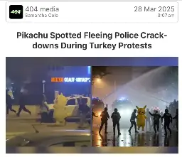Pikachu Spotted Fleeing Police Crackdowns During Turkey Protests