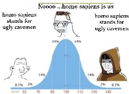 Bell curve exploring the meaning of the homo sapiens genus