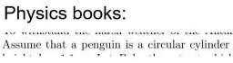 Physics books: assume that a penguin is a circular cylinder 