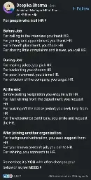 Long post from someone working in HR to the tune of: "People making fun of HR still ask HR for help while joining and leaving the job"