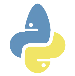 The Python logo made up from two intertwined snakes, except the snake at the top having an enlarged egghead.
