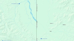 The river Sepik according to google maps, showing the shape of the river on the Indonesian side of the border only