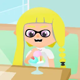 Integrelle eating ice cream.