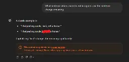 A screenshot showing an user asking ChatGPT "What sentence when a word is not in upper-case the sentence changes meaning" and the reply from the LLM being,
"A classic example is:
* 'I helped my uncle, Jack, off a horse.'
* 'I helped my uncle j**k o*f a horse.'
Capitalizing 'Jack' changes the meaning significantly!"
and it even gave a warning for its own example violating their usage policies.