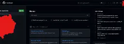 The github dashboard, it shows a big, massive bar with "ask copilot".