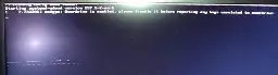 Photo taken of a monitor, with boot messages from Arch Linux, and graphical artifacts