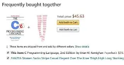 C programming book and Pink thigh highs under frequently bought together suggestion on Amazon
