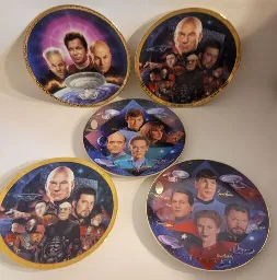 A collection of Star Trek plates.